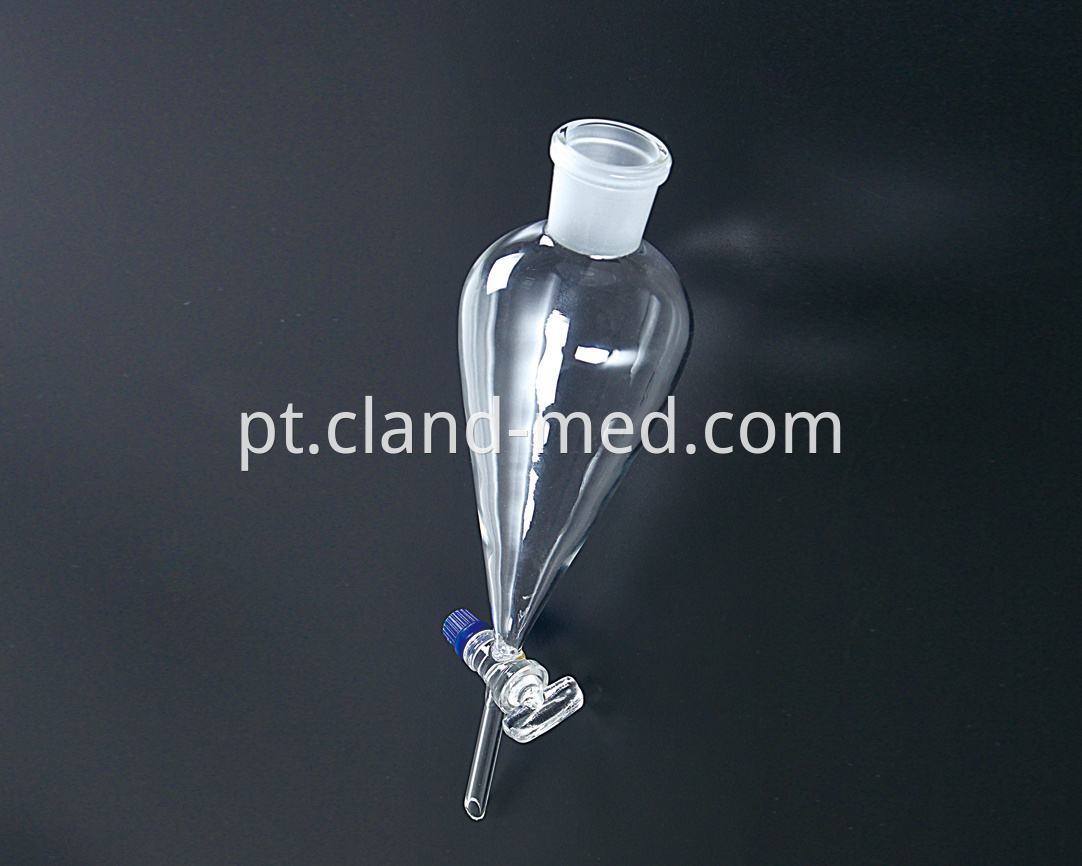 1543 Separatory Funnel Squib Pear Shape with Ground -in Glass StopperPTFE Stopper